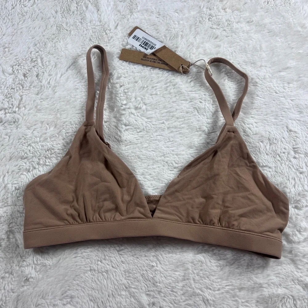 SKIMS Fits Everybody Triangle Bralette Sienna Brown BR-TRI-2024 Womens Small NWT - Picture 3 of 8